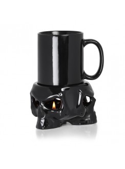 Skull Mug Warmer Stand and Mug