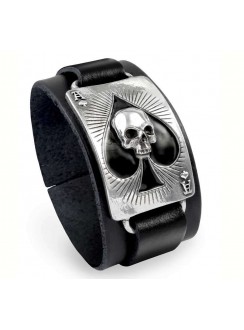 Ace of Dead Spades Leather Strap Bracelet