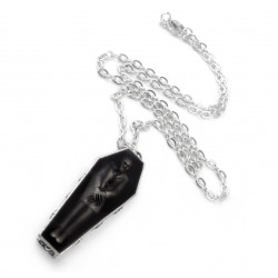 Nosferatus Rest Vampire Coffin Pewter Necklace