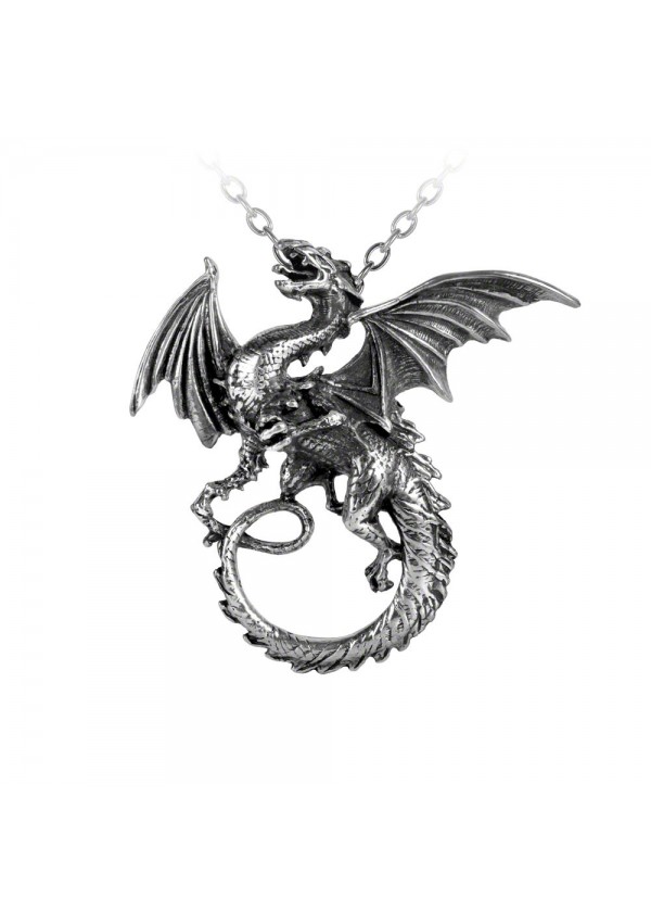Whitby Wyrm Pewter Dragon Necklace