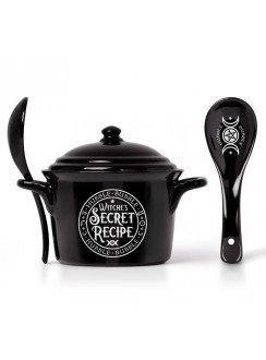 Witches Secret Recipe Soup Bowl and Spoon