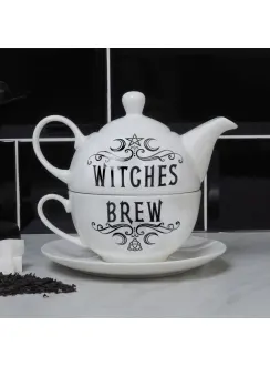 Witches Brew Triple Moon Tea Pot and Cup Set