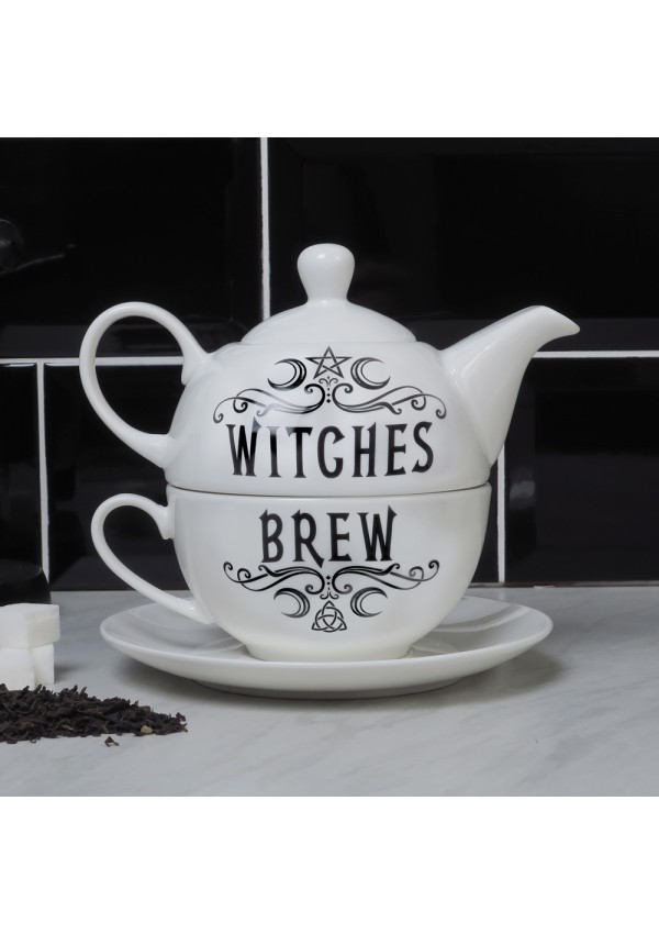 Witches Brew Triple Moon Tea Pot and Cup Set