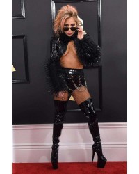 Lady Gaga Walks the Grammy Red Carpet in Flamingo 3000 Boots