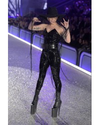 Lady Gaga in Beyond boot at Victoria's Secret Show