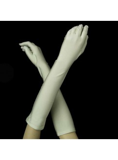 Celedon Green Matte Satin Bridal Gloves in 2 Lengths