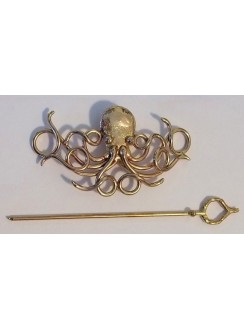 Octopus Bronze Steampunk Hair Barrette