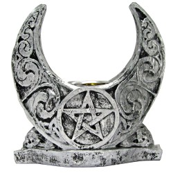 Crescent Moon Pentacle Candle Holder