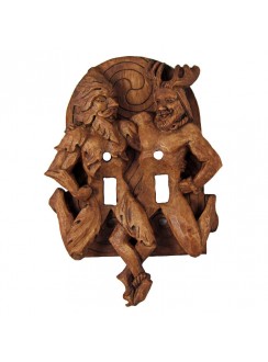 Green Man and Horned God Double Switchplate