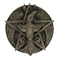 Crescent Raven Pentacle Plaque