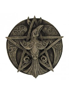 Crescent Raven Pentacle Plaque