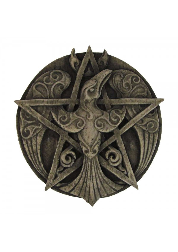 Crescent Raven Pentacle Plaque