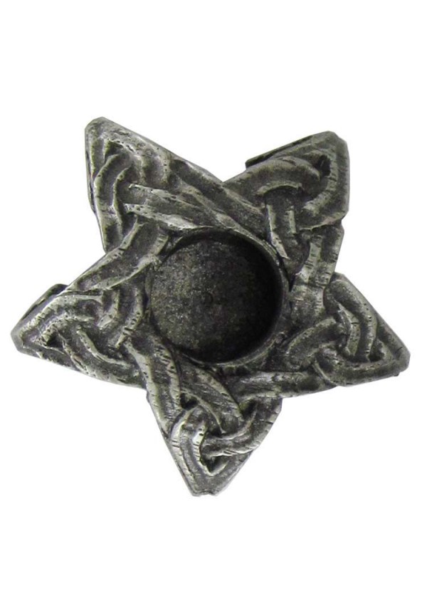 Pentagram Mini Pewter Candle Holder