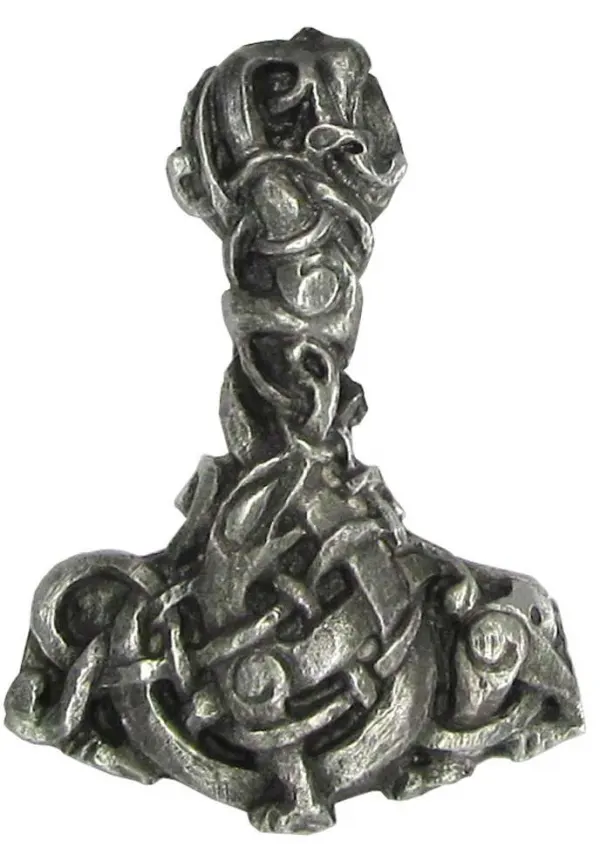 Urnes Style Pewter Thors Hammer Pendant