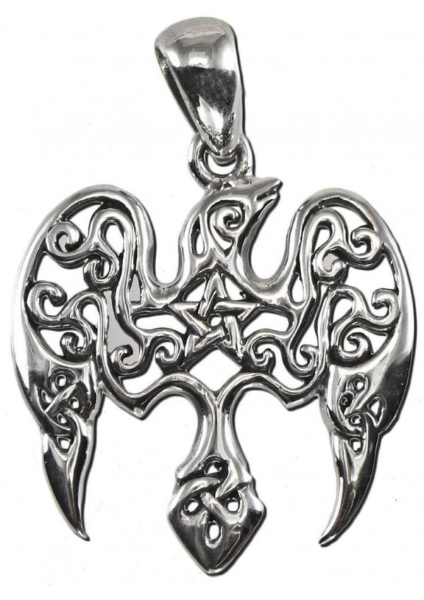Raven Pentacle Sterling Silver Small Morrigan Pendant