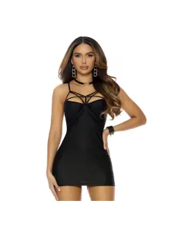 Cage Top Black Mini Dress