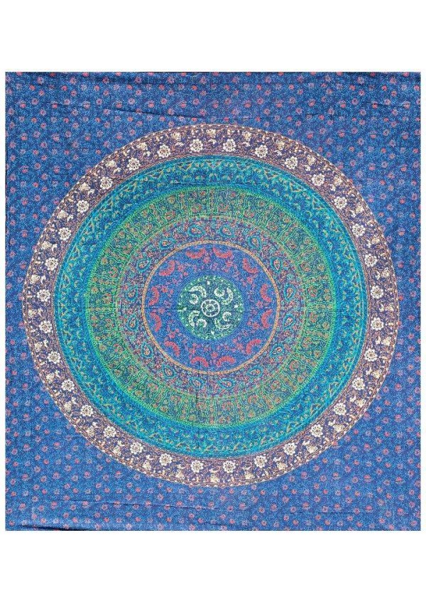 Floral Ring Blue Double Tapestry