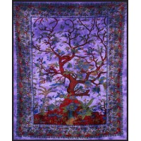 Tree of Life Purple Double Tapestry