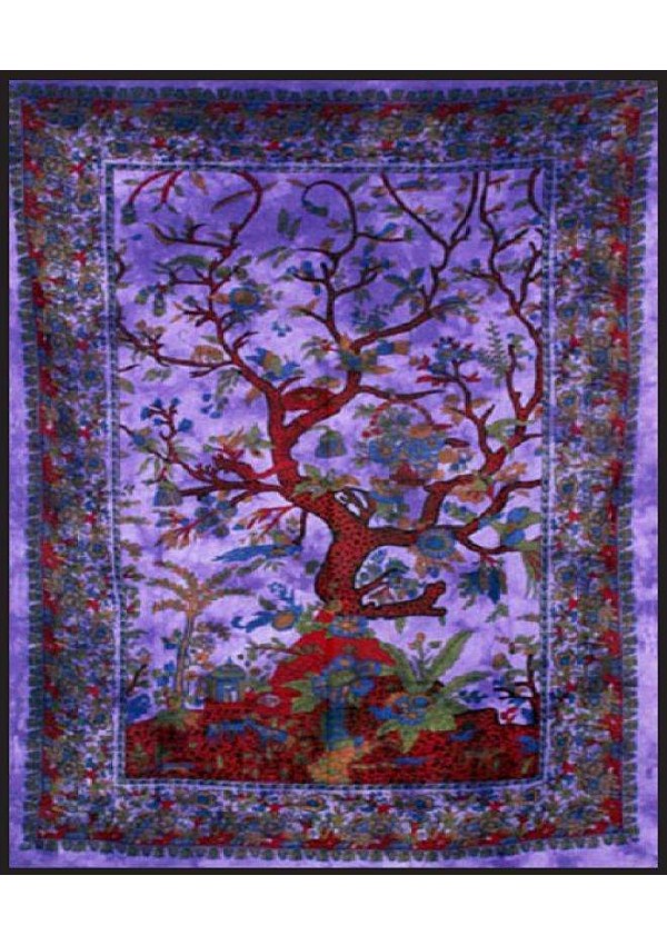 Tree of Life Purple Double Tapestry