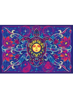 Turtle Moon Cotton Bedspread in 3D