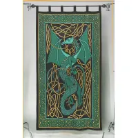 Celtic English Dragon Curtain - Green