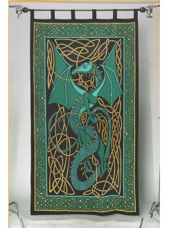 Celtic English Dragon Curtain - Green