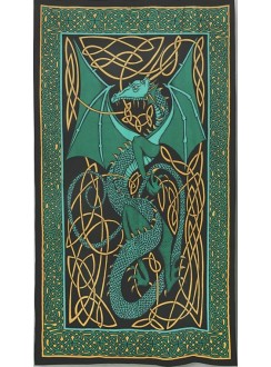 Celtic English Dragon Tapestry - Twin Size Green