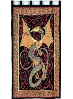 Celtic English Dragon Curtain - Red