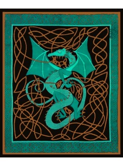 Celtic English Dragon Tapestry - Full Size Green