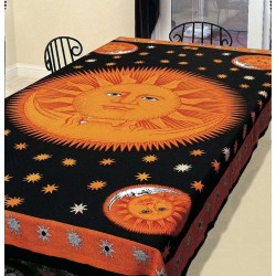 Solar Eclipse Gold Tapestry Bedspread