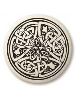 Celtic Serpent Porcelain Round Necklace