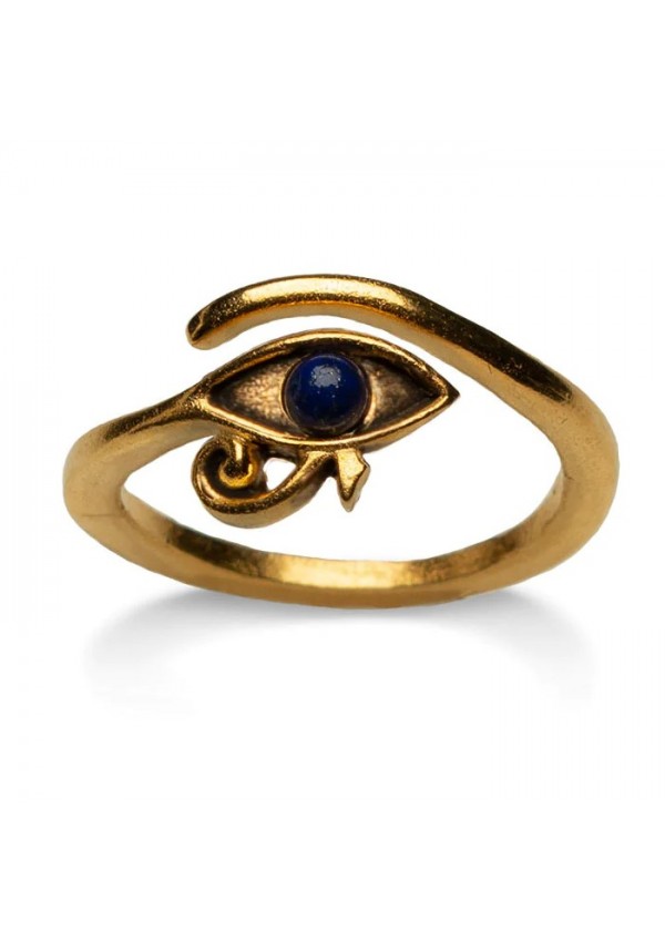 Egyptian Eye of Horus Ring with Lapis