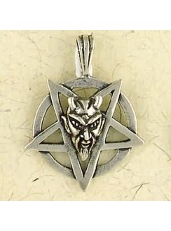 Baphomet Sterling Silver Inverted Pentagram Necklace