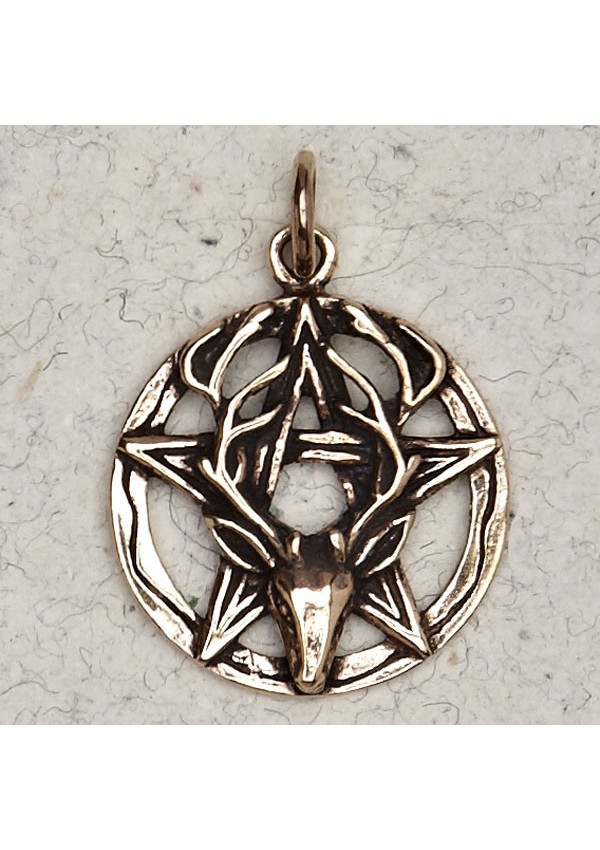 Stag Pentacle Bronze Necklace