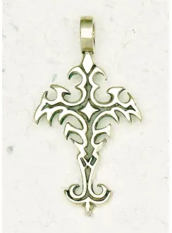 Gothic Cross Bronze Necklace