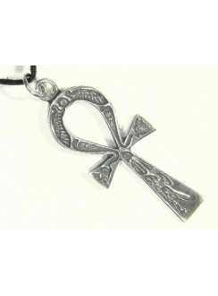 Ankh Inscribed Pewter Necklace