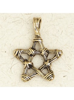 Bronze Twig Pentagram Necklace