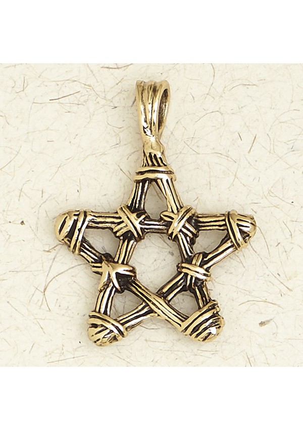 Bronze Twig Pentagram Necklace