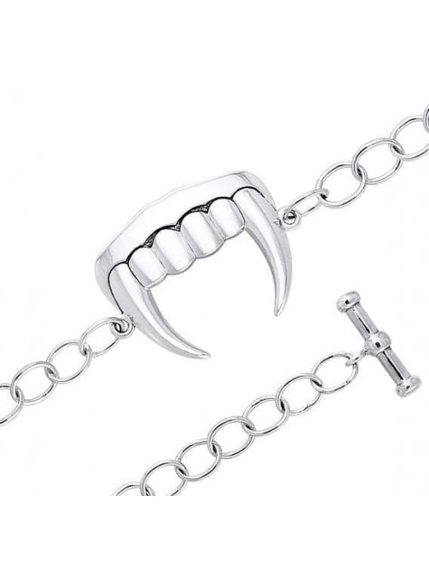 Vampire Teeth Sterling Silver Bracelet