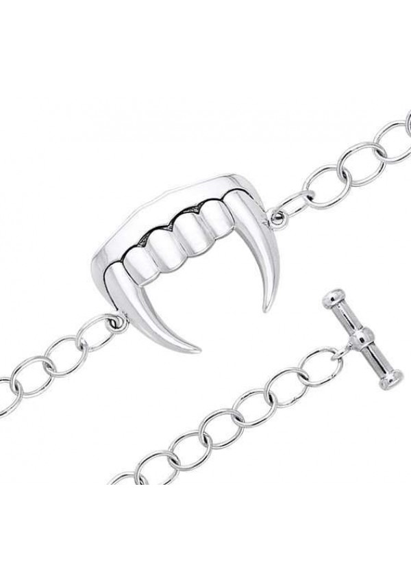 Vampire Teeth Sterling Silver Bracelet