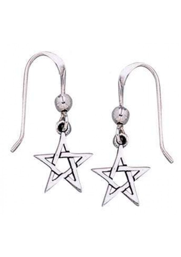 Pentacle Dangle Earrings in Sterling Silver