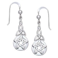 Triquetra Pentacle Earrings in Sterling Silver