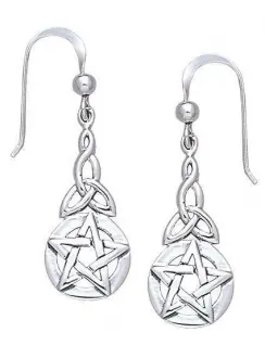 Triquetra Pentacle Earrings in Sterling Silver