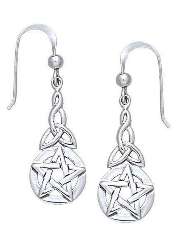 Triquetra Pentacle Earrings in Sterling Silver