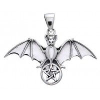 Bat Pentacle Sterling Silver Pendant