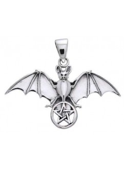 Bat Pentacle Sterling Silver Pendant