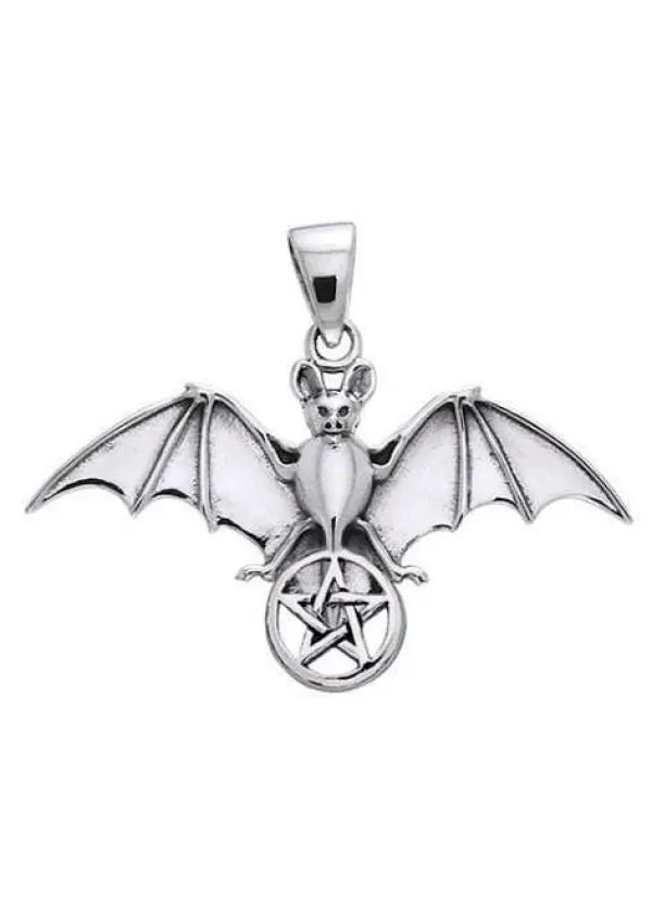 Bat Pentacle Sterling Silver Pendant