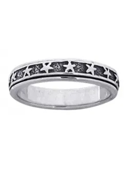 Star Sterling Silver Fidget  Spinner Ring