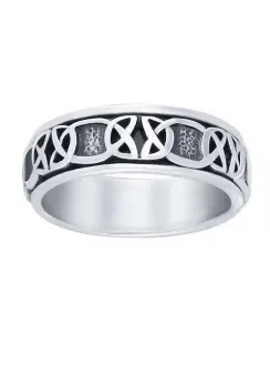 Celtic Knot Band Sterling Silver Fidget Spinner Ring