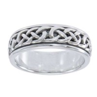 Celtic Knotwork Sterling Silver Fidget Spinner Ring